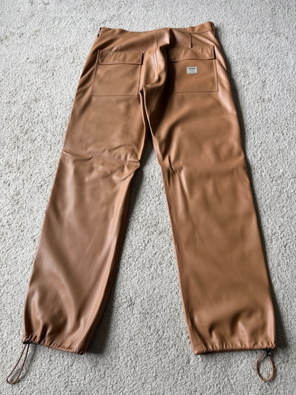 Hudson Jeans Tan Leather Cargo Pants - Picture 2 of 2